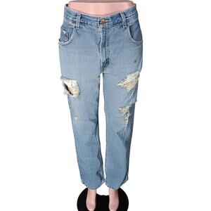 Baggy Distressed Outdoor Life Men's Jeans Size 34 x 32 Light Blue Wash 5 Pockets